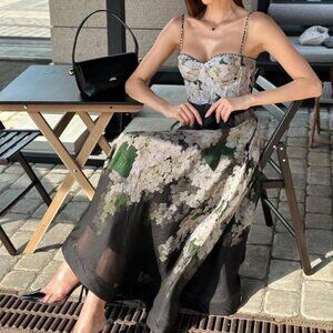 Zimmermann Balance linen and silk bustier dress AU 1